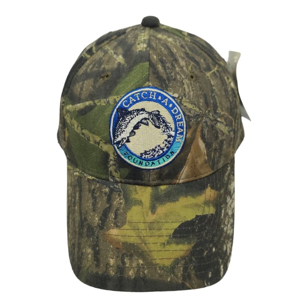 Mossy Oak Catch A Dream Patch Camo Tuck Strap Cap Trucker Hunter Fishing Hat NEW